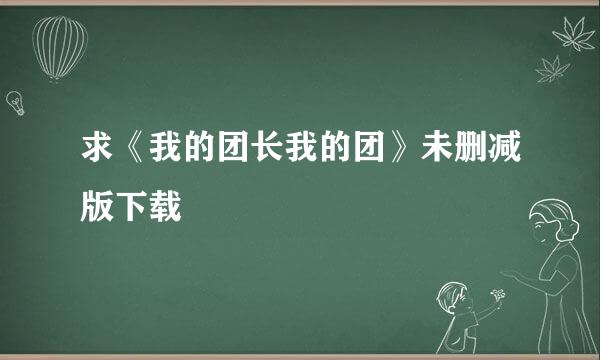 求《我的团长我的团》未删减版下载