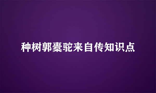 种树郭橐驼来自传知识点