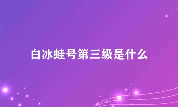 白冰蛙号第三级是什么