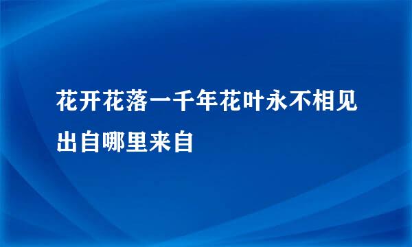花开花落一千年花叶永不相见出自哪里来自