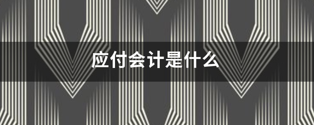 应三菜着深付会计是什么