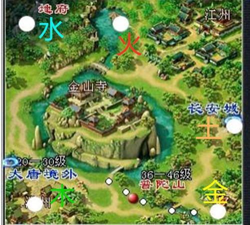 侠士副本之水路大会五行石的位置