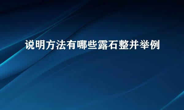 说明方法有哪些露石整并举例