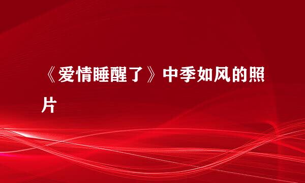 《爱情睡醒了》中季如风的照片