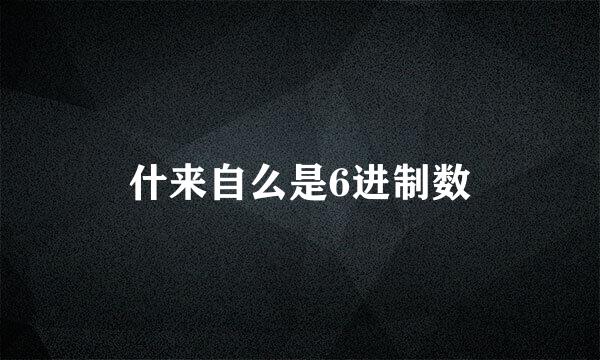 什来自么是6进制数