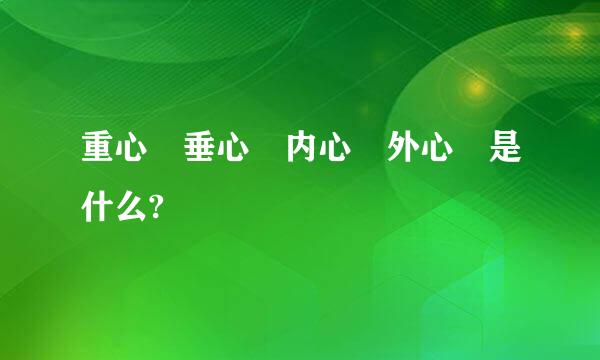 重心 垂心 内心 外心 是什么?