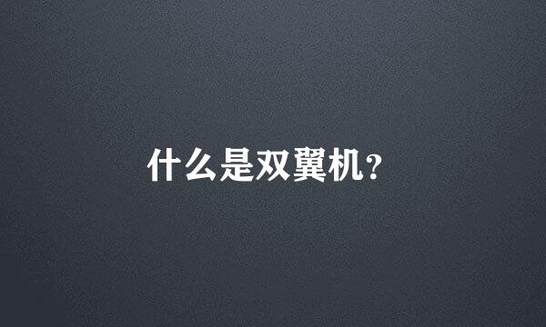 什么是双翼机？