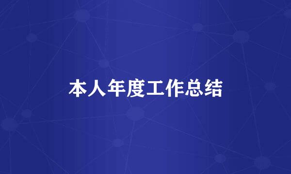本人年度工作总结