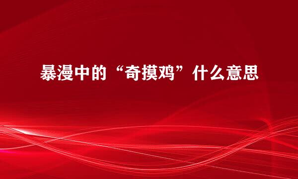 暴漫中的“奇摸鸡”什么意思