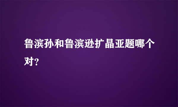 鲁滨孙和鲁滨逊扩晶亚题哪个对？