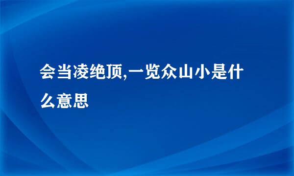 会当凌绝顶,一览众山小是什么意思