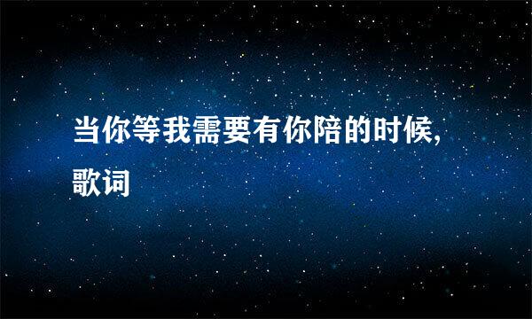 当你等我需要有你陪的时候,歌词
