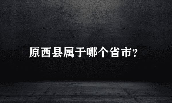 原西县属于哪个省市？