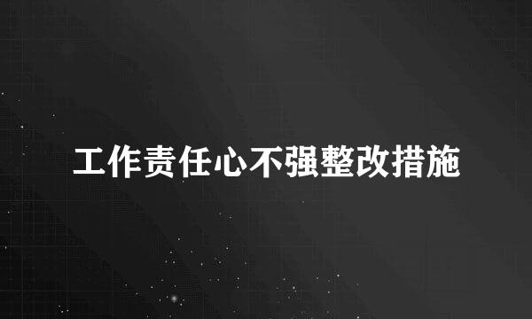 工作责任心不强整改措施