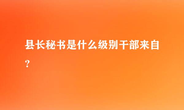 县长秘书是什么级别干部来自？