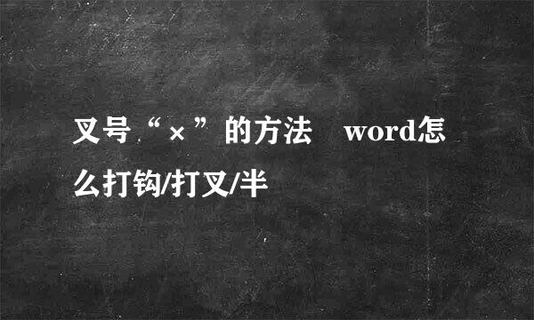叉号“×”的方法 word怎么打钩/打叉/半