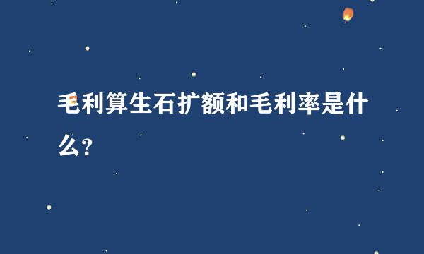 毛利算生石扩额和毛利率是什么？
