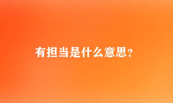 有担当是什么意思？