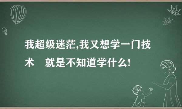 我超级迷茫,我又想学一门技术 就是不知道学什么!