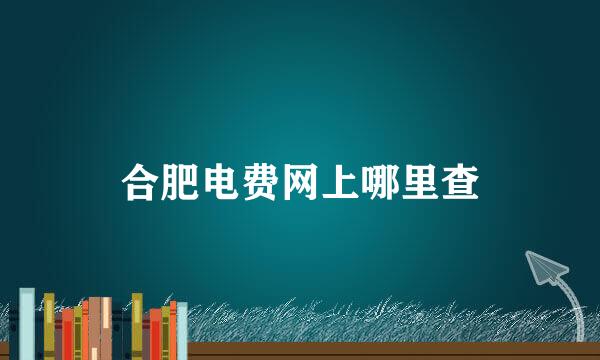 合肥电费网上哪里查