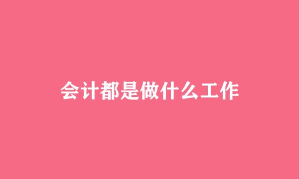 会计都是做什么工作