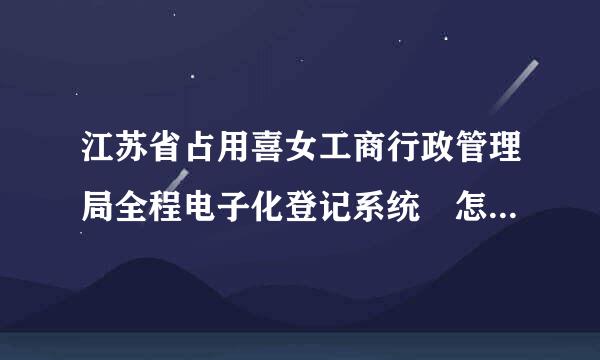 江苏省占用喜女工商行政管理局全程电子化登记系统 怎么电子签名