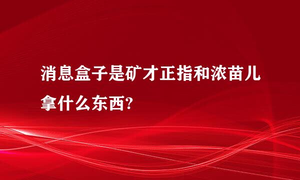消息盒子是矿才正指和浓苗儿拿什么东西?