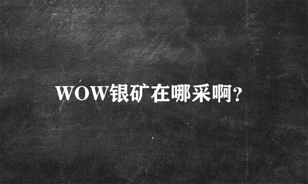 WOW银矿在哪采啊？