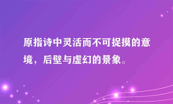 原指诗中灵活而不可捉摸的意境，后壁与虚幻的景象。
