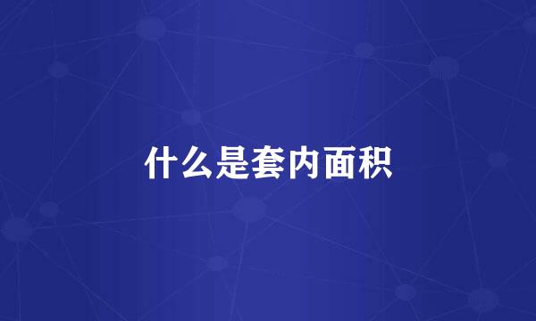 什么是套内面积