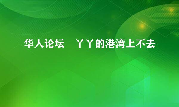 华人论坛 丫丫的港湾上不去