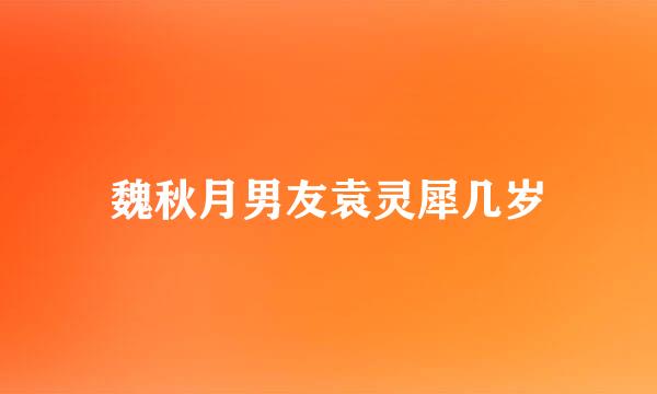 魏秋月男友袁灵犀几岁