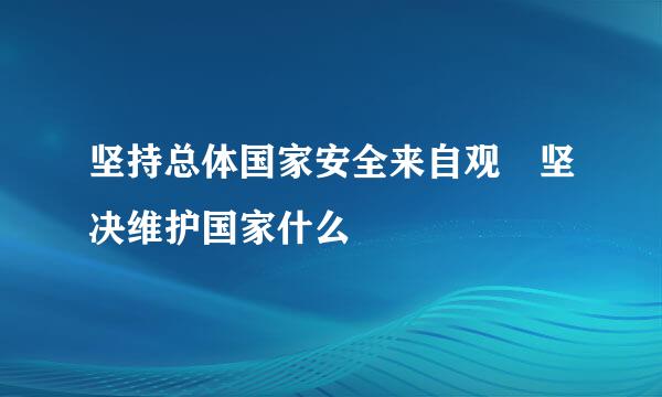 坚持总体国家安全来自观 坚决维护国家什么