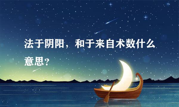 法于阴阳，和于来自术数什么意思？