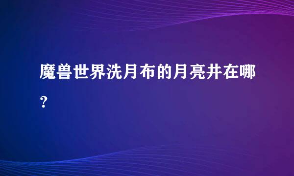 魔兽世界洗月布的月亮井在哪？