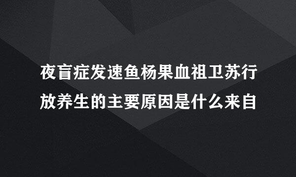 夜盲症发速鱼杨果血祖卫苏行放养生的主要原因是什么来自