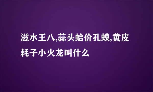 滋水王八,蒜头蛤价孔蟆,黄皮耗子小火龙叫什么