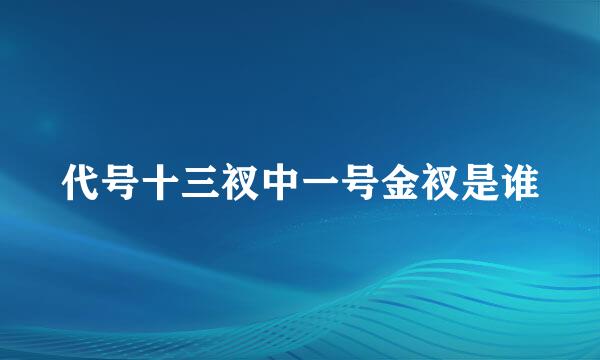 代号十三衩中一号金衩是谁