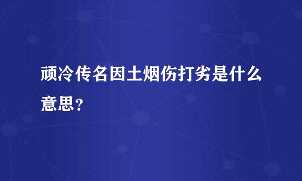 顽冷传名因土烟伤打劣是什么意思？