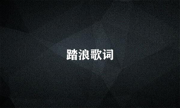 踏浪歌词