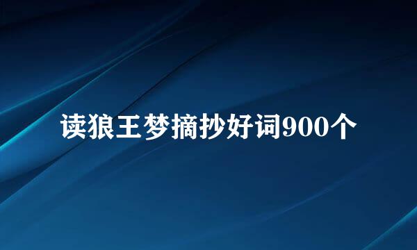 读狼王梦摘抄好词900个