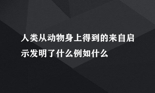 人类从动物身上得到的来自启示发明了什么例如什么
