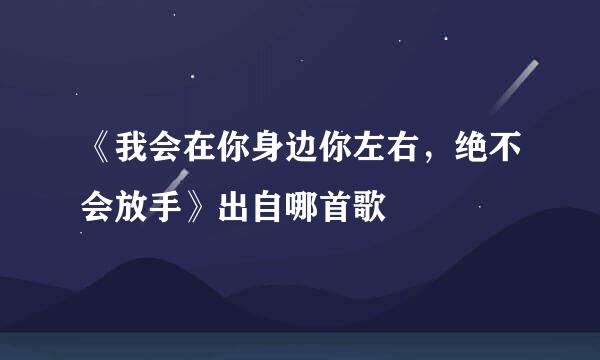 《我会在你身边你左右，绝不会放手》出自哪首歌