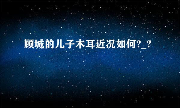 顾城的儿子木耳近况如何?_?