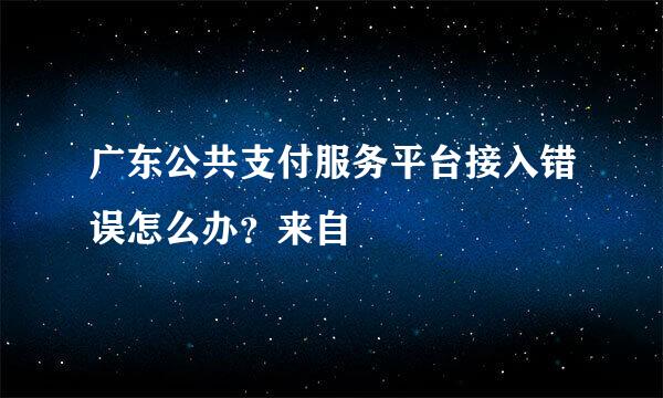 广东公共支付服务平台接入错误怎么办？来自
