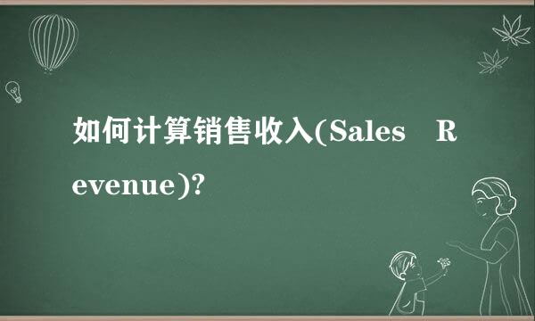 如何计算销售收入(Sales Revenue)?