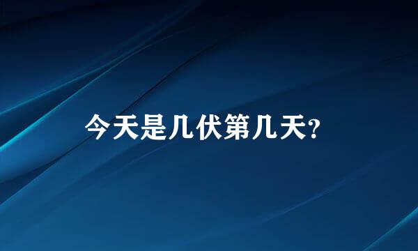 今天是几伏第几天？