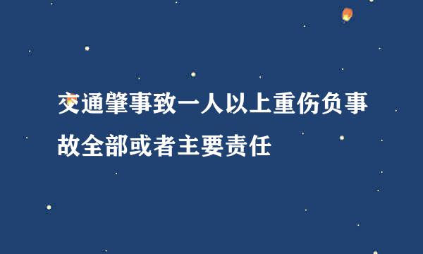 交通肇事致一人以上重伤负事故全部或者主要责任