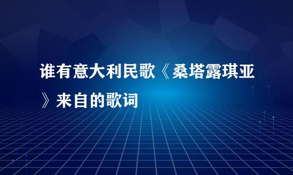 谁有意大利民歌《桑塔露琪亚》来自的歌词