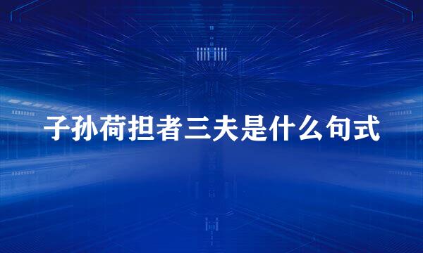 子孙荷担者三夫是什么句式